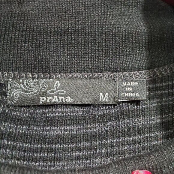 PrAna Women's Coal Kelland Turtleneck Wool-Blend Sweater Dress Black Stripe Sz M - Picture 8 of 16